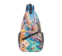 Candy Land Wonderland - Borsa a tracolla da viaggio con tracolla, zaino da uomo per escursionismo