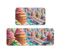Candy Land Wonderland Set di 2 tappeti da cucina antiscivolo in legno tappetino da cucina anti fatica tappetini lunghi per casa ufficio