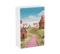 Candy Lane House - Portasigarette per uomo e donna, con chiusura a scatto, in plastica impermeabile, portatile, tascabile, scatola per sigarette