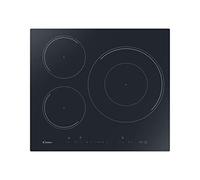 Candy Moderna CIDD633C, piastra induzione, 3 zone, 60 cm, 9 livelli di potenza e booster, 7,2 KW, comandi centrali, indicatore di calore, blocco di sicurezza, allarme surriscaldamento e versamenti, nero