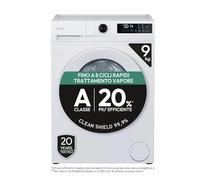 Candy ProWash 300, Lavatrice Carica Frontale, 9KG, 1400 giri, 16 Programmi, 8 Cicli Rapidi, Trattamento Vapore, Motore Silent Inverter, Bianco - GD 498-S [Classe di efficienza energetica A]