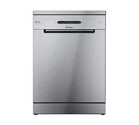 Candy Rapido' Lavastoviglie a Libera Installazione 60 cm, 14 Coperti, 5 Programmi, Classe E, Ciclo Rapido 49 Min, Partenza Ritardata, Connessione Wi-Fi + BLE, 59,7 x 59,8 x 81,8 cm, Inox - CF 4E7L0X