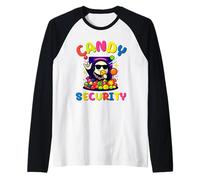 Candy Security Funny DJ Ghost Halloween Costume Maglia con Maniche Raglan