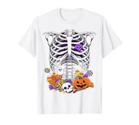 Candy Skeleton Rib Cage X-Ray Divertente Costume di Halloween Maglietta
