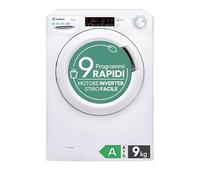 Candy Smart Lavatrice 9kg, Motore Inverter, carica frontale Classe A, 1400 giri, 16 Programmi, Cicli Rapidi, Partenza Ritardata, 60 x 52 x 85 cm, White - CS 149TXME-S