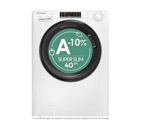 Candy Smart Pro Inverter Lavasciuga Slim 7+4 Kg, Libera Installazione, 1400 Giri Programmi Rapidi, App hOn, Programma Vapore, AxLxP 89x60x45, Bianca - CSOW 4746TWMB5-S