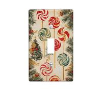 Candy Swirl - Piastra protettiva per interruttore e coperchio per presa, per Natale, decorazione da parete per le vacanze e la casa, misura standard