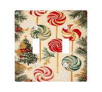 Candy Swirl - Piastre di protezione per interruttore/coperchi, per feste di Natale, decorazione da parete per le vacanze, dimensioni standard a doppio bilanciere