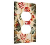 Candy Swirl - Piastre di protezione per interruttore/coperchi per presa, per feste di Natale, decorazione da parete per le vacanze, presa duplex semplice di dimensioni standard