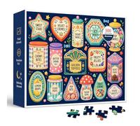 Candy Tin Collection - Puzzle da 500 pezzi per adulti, arte vintage di dolci con scatole colorate etichettate, barattolo di menta, globo di gomma, vassoio per gelatina di frutta, latta per caramelle e