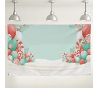 Candy Winter Wonderland - Sfondo fotografico per interni ed esterni, per eventi natalizi, 180 x 109 cm, colore: verde menta