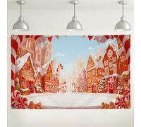 Candy Wonderland - Sfondo fotografico per interni ed esterni, motivo casa di pan di zenzero, 180 x 109 cm