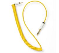 Candycord - Cavo audio myVolts, da mini jack dritto a jack grande, riccio, 65 cm a 90 cm, colore giallo ananas