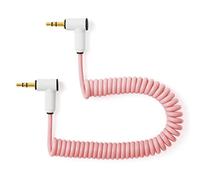 Candycord - Cavo audio speciale Korg Volca/Pocket Operator by myVolts, mini jack angolato a mini jack angolato, riccio da 20 cm a 30 cm, colore rosa Marshmallow