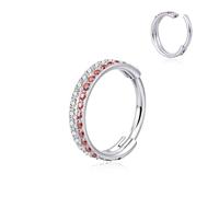 Candyfancy G23 - Anello da naso in titanio 16 G, con zirconia cubica, per cartilagine e cartilagine Daith Rook Conch, piercing per labbro, gioielli per donne e uomini, 8/10 mm