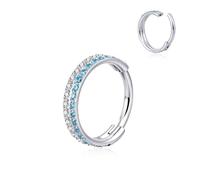 Candyfancy G23 - Anello da naso in titanio 16 G, con zirconia cubica, per cartilagine e cartilagine Daith Rook Conch, piercing per labbro, gioielli per donne e uomini, 8/10 mm