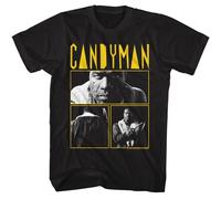 Candyman - 3 Foto E Logo - Classici Americani - Nero Solido Manica Corta Adulto