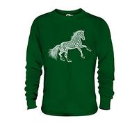 Candymix Abbozzo Cavallo Impennato Unisex Uomo Donna Felpa