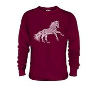 Candymix Abbozzo Cavallo Impennato Unisex Uomo Donna Felpa