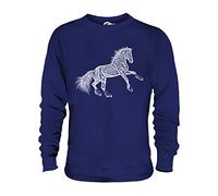 Candymix Abbozzo Cavallo Impennato Unisex Uomo Donna Felpa