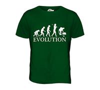 Candymix Addetto alle Pulizie Evoluzione Umana T-Shirt da Uomo Maglietta, Taglia 2X-Large, Colore Verde Bottiglia