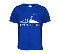 Candymix Caccia Evoluzione Umana T-Shirt da Uomo Maglietta, Taglia Large, Colore Blu Royal