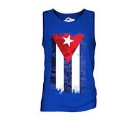 Candymix Cuba Bandiera del Grunge Canotta da Uomo, Taglia X-Large, Colore Blu Royal