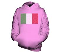 Candymix Italia Bandiera Scarabocchio Unisex Bambino Ragazzi/Ragazze Felpe con Cappuccio, Taglia 9-11 Anni, Colore Rosa