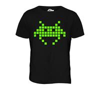 Candymix Space Invader Neon T-Shirt da Uomo Maglietta, Taglia Large, Colore Nero