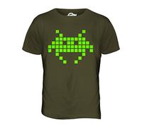 Candymix Space Invader Neon T-Shirt da Uomo Maglietta, Taglia Medium, Colore Verde Oliva