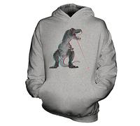 Candymix T-Rex Laser Unisex Bambino Ragazzi/Ragazze Felpe con Cappuccio, Taglia 3-4 Anni, Colore Marne Grigio