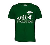 Candymix UFO Invasione Aliena Evoluzione Umana T-Shirt da Uomo Maglietta, Taglia X-Large, Colore Verde Bottiglia