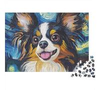 Cane a Pelo Lungo Puzzle 1000 Pezzi per Adulti Carta Gioco di Puzzle 1000 Pezzi Stile Arte Stellata Relax Famiglia Regalo Casa 70x50cm/1000pcs