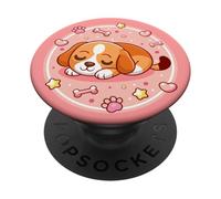 Cane addormentato super carino in stile fumetto PopSockets PopGrip Adesivo