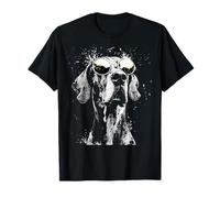 Cane Alano Che Indossa Sfumature Splash Art Grunge Maglietta
