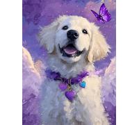 Cane angelo Dipingere con i Numeri per Adulti Senza Cornice 40x50cm,Kit di Pittura a Olio su Tela Fai da Te per Principianti con pennelli e pigmenti Acrilici per Decora Regalo