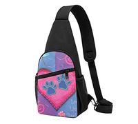 Cane Animale Animale Animale Zampa Casual Una Spalla Cross Body Borsa Del Petto Del Raccoglitore Del Telefono Degli Uomini Borsa, nero, Taglia unica