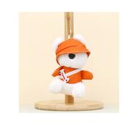 (Cane arancione) Piccolo portachiavi di peluche a forma di cucciolo di cane a pelo corto per borse e chiavi