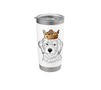 Cane Aussiedoodle con corona Bicchiere termico in acciaio inox doppia parete