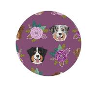 Cane australiano con motivo floreale, cane da pastore australiano, magneti da frigorifero in acrilico, adesivi per lavagna bianca, per la decorazione di mobili e cucine.,Forma rotonda