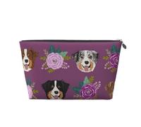Cane australiano Floreale Pastore australiano, Borsa da toilette Borsa per trucco Borsa per cosmetici Borsa da toilette da viaggio portatile