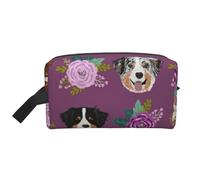 Cane australiano Floreale Pastore australiano, Borsa per il trucco Borsa per cosmetici Borsa da viaggio portatile da viaggio Borsa per trucco Organizer