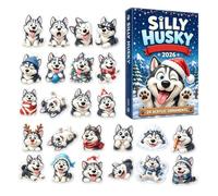 Cane Avvento Vacanze 2D Divertente Cane Natale 24 Giorni | Husky Charm Holiday Tree Decor Avvento per casa, camera da letto, ufficio, centro commerciale, hotel, chiesa