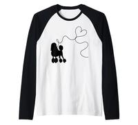 Cane Barboncino Amante Sock Hop Rockabilly 1950s Valentines Maglia con Maniche Raglan