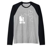 Cane Barboncino Amante Sock Hop Rockabilly 1950s Valentines Maglia con Maniche Raglan