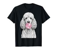 Cane Barboncino Che soffia Gomma da Masticare Divertente Pet Art Maglietta