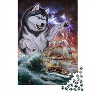 Cane Barca Fulmine Puzzle, 1000 Pezzi Gioco Interno Adulto | 38x26cm Cartone, Esercizio Cerebrale, Vestibilità Precisa, Amanti D'arte, Riduzione Dello Stress