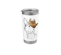 Cane Basenji che indossa la corona Bicchiere termico in acciaio inox doppia parete