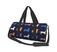 Cane bassotto blu arancione, Borsone da viaggio di grande capacità Borsa rotonda Borsa da viaggio sportiva Borsa da viaggio Borsa da fitness