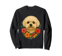Cane Bichon Frise Floreale Animali Domestici Primavera Felpa